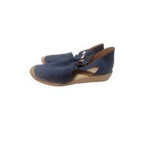 Fabiolas Womens Navy Blue Espadrille Flats Crafted In Spain Size 8 With‎ Elastic